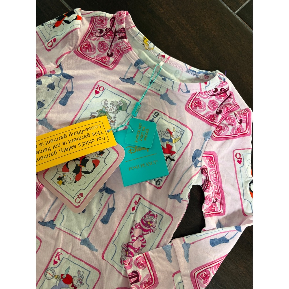 Disney Posh Peanut Alice in Wonderland Pajamas Top Pink Playing Cards 18-24M NWT